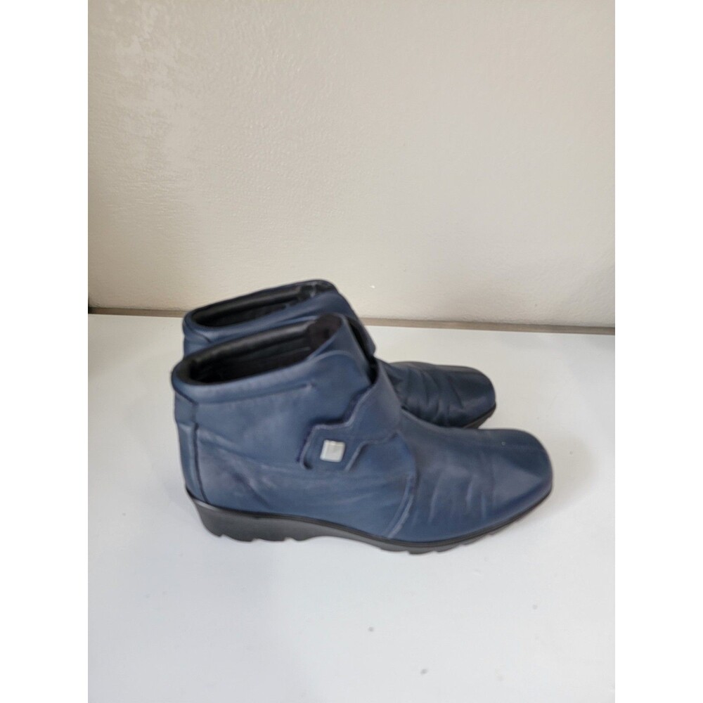 Hotter Tamara Women’s US 9 EU 41 Navy Blue Leather Ankle Boots New Without Box